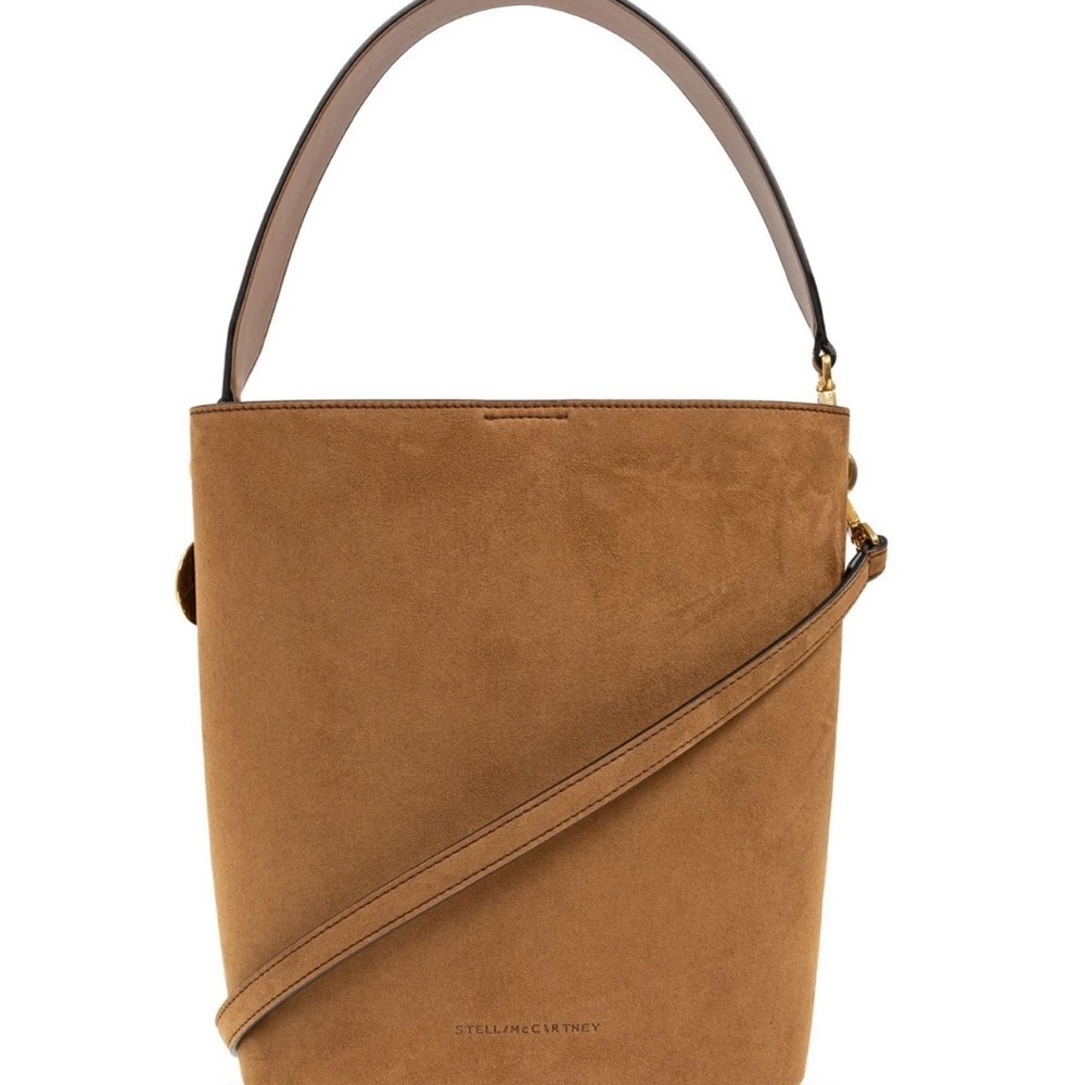 NEW STELLA MCCARTNEY FRAYME SUEDE WHIPSTITCH CROSSBODY BUCKET TOTE NWT!